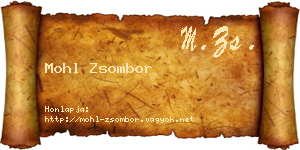 Mohl Zsombor névjegykártya